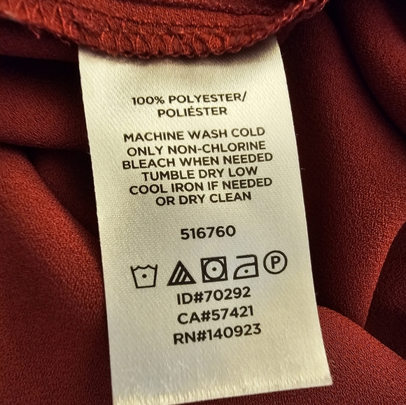 LOFT Burgundy Quarter Button Down Flutter-Sleeve Blouse (PS) - Picture 5 of 5